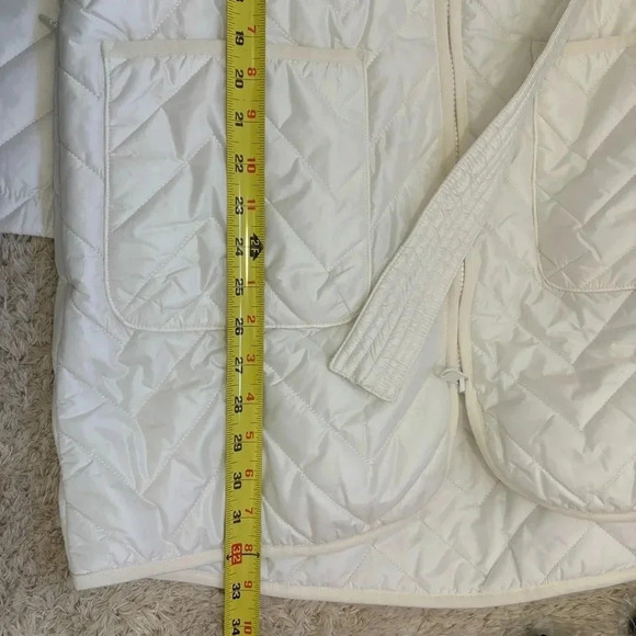 Athleta Womens Mendocino Quilted magnolia white coat size Small - Picture 15 of 16